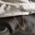 thumbnail image 3 of Collar sencillo con doble anillo en forma de corazón, cadena de clavícula femenina, diseño de nicho femenino, estilo de sentido, regalo de joyería, 3 of 3