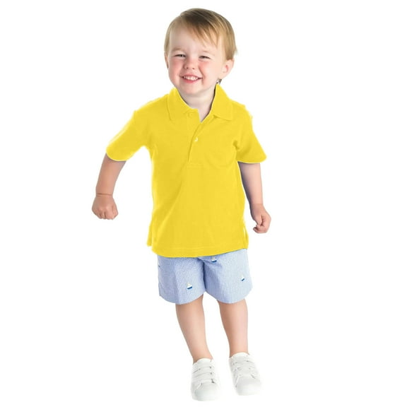 LIUYUNNN Kids Boys' Polo Shirts Short Sleeve Boys Yellow Button down Shirt School Uniform Shirts Casual 9-10 Years Boys Shirts Size Boys Girls Four Seasons Outfits