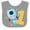 Heather and White, variant on Inktastic Rocket Spaceship Happy First Birthday Boys or Girls Baby Bib