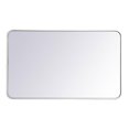 thumbnail image 1 of Elegant Lighting MR802440WH 24 x 40 in. Evermore Soft Corner Rectangular Metal Mirror, White, 1 of 6