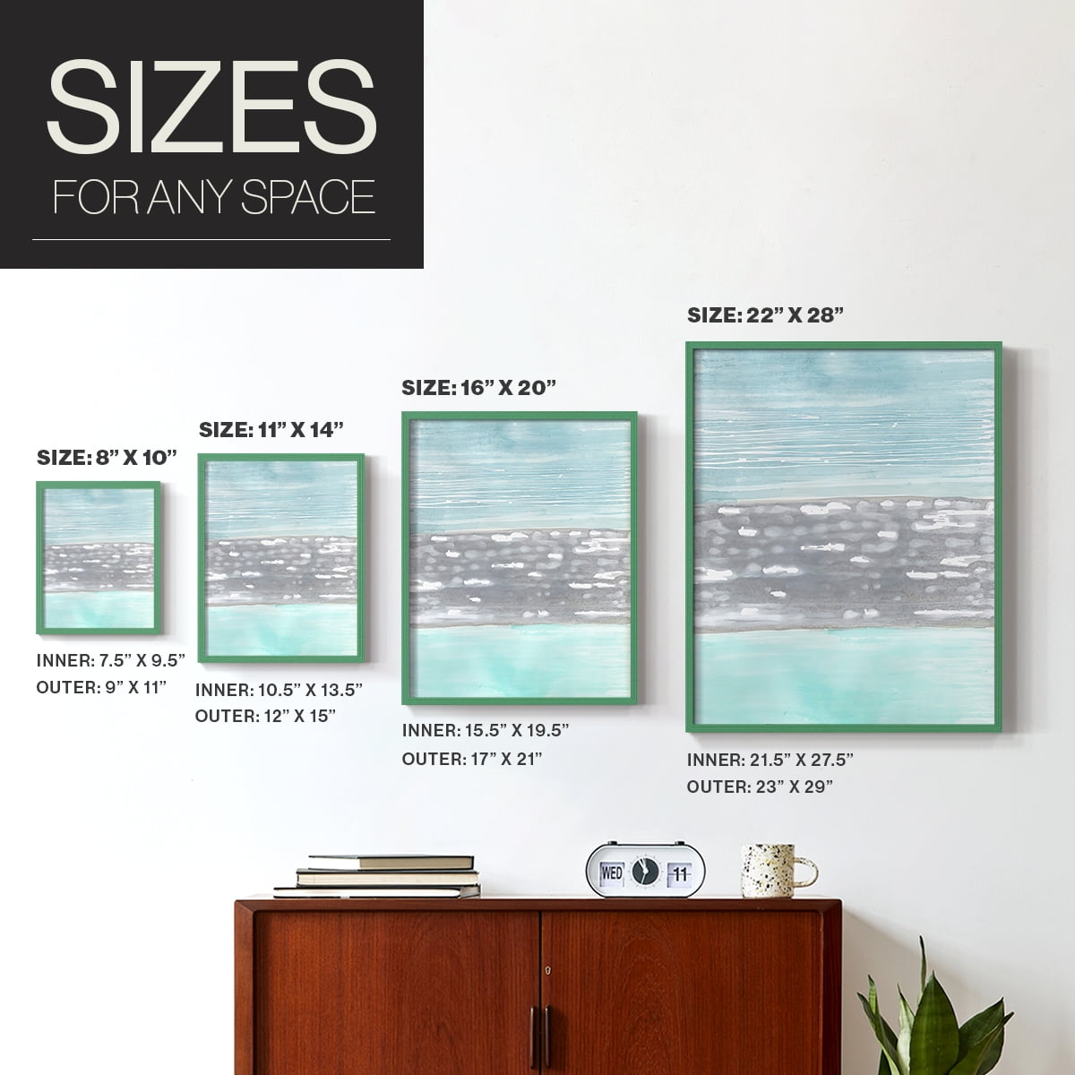 Hydrusphere I Framed Print in Green Solid Wood Framed Print No Nail Hanging