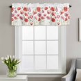thumbnail image 2 of Spring Floral Window Valance for Kitchen, Watercolor Red Pink Wildflower Rustic Farmhouse Rod Pocket Short Curtain for Small Windows, Light Filtering Decorative Valance, 60 x 18 Inch, 1 Panel, 2 of 9