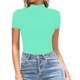 thumbnail image 4 of Gibobby Pantalones cortos Mujeres Casual Sexy Soild Color Tight Cuello Body de manga corta(Glauco， M), 4 of 5