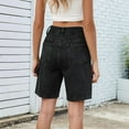 thumbnail image 6 of Vintage Knee Length Baggy Jorts with Pockets Cargo Shorts for Women High Waisted Y2k Streetwear Fashion Black Grey XL, 6 of 9