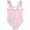 Pink, variant on REDARER Girls One-Piece Swimsuit: Striped, Ruffled Shoulder Straps, Adjustable Design – Cute Summer Beach Bathing Swimwear,4-5 Years