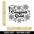 thumbnail image 2 of Congrats Grad Graduate Graduation Cap Fireworks Stars Self-Inking Rubber Stamp Ink Stamper - Fuchsia Ink - Small 1 Inch, 2 of 7