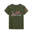 thumbnail image 3 of CCRFTGI 4th of July Shirts for Children Girls 10-12 Short Sleeve Happy 250 anniversary usa shirt Summer Patriotic Tunic Blouses 1776 Festival Teen Girl Clothes Tee Top Army Green 10-11 Years, 3 of 5