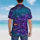 thumbnail image 4 of Fotbe Purple and Green Glitter Camisa Hawaiana para Hombre Unisex – Camisa Casual de Verano con Botones de Manga Corta de Algodón y Lino,Small, 4 of 7