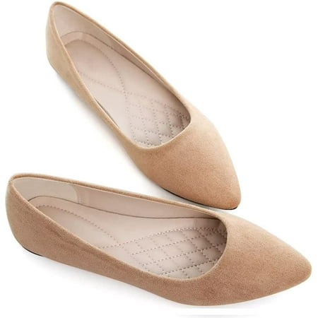 

Women Cute Slip-On Ballet Shoes Soft Solid Classic Pointed Toe Flats
