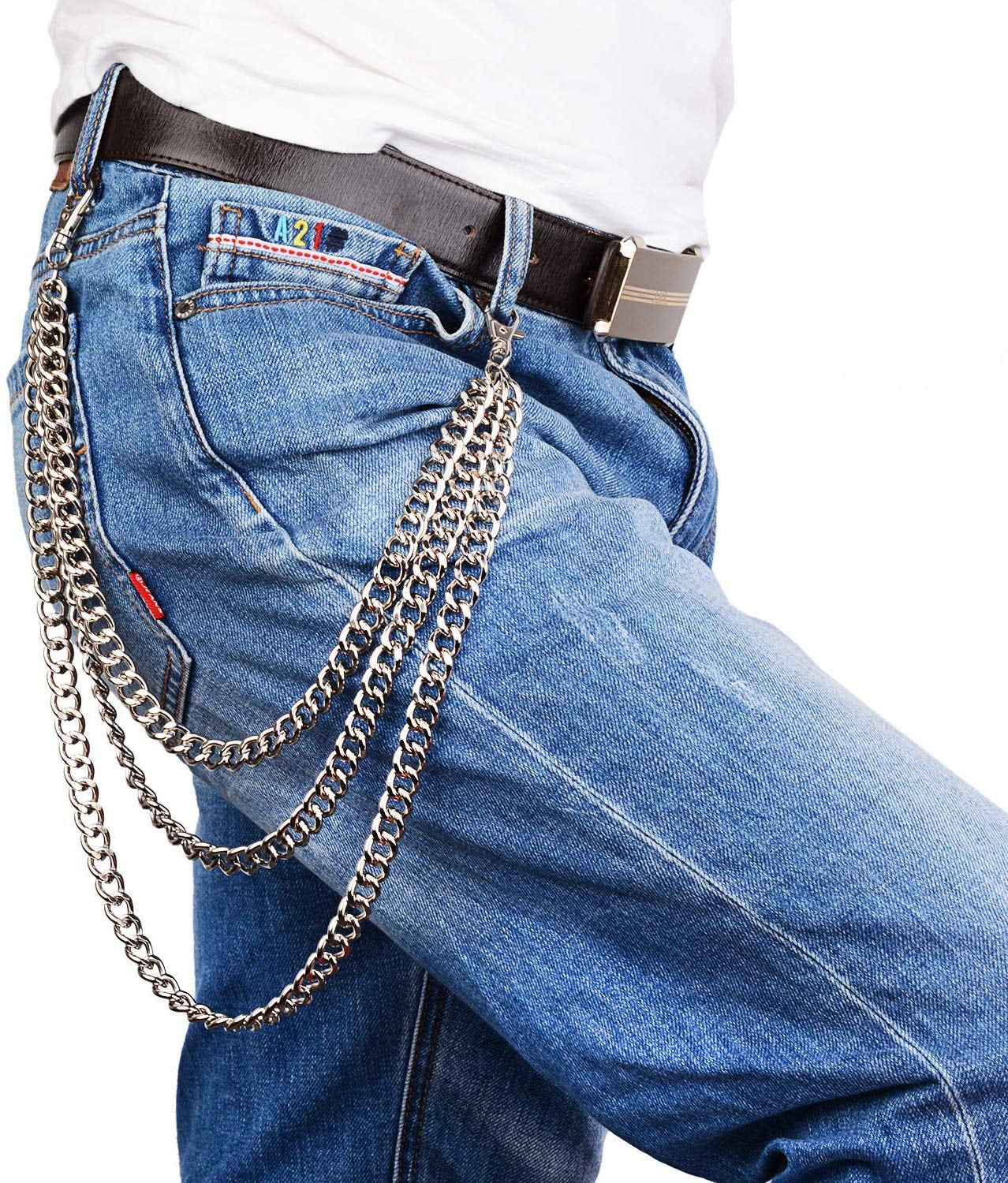 chain with jeans