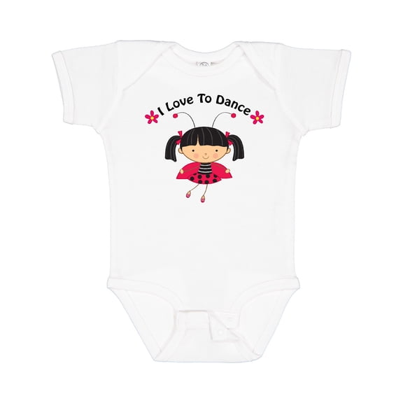 Inktastic I Love to Dance Ladybug Girls Baby Bodysuit