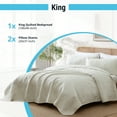 thumbnail image 3 of THD Benjamin - 3 Piece King Size Quilt Set, Lightweight King Bedspread Coverlet Set (King, Beige), 3 of 6