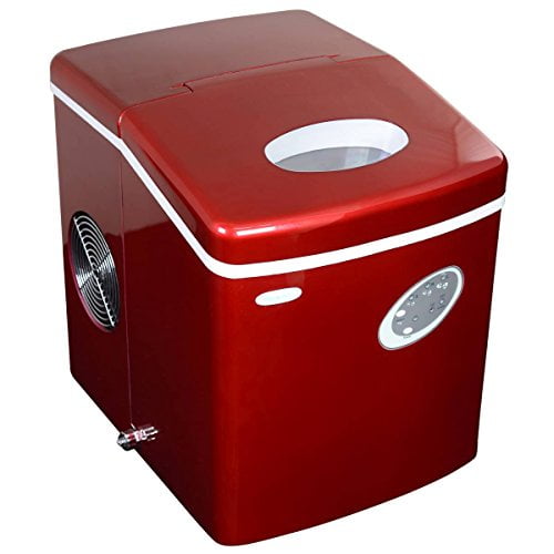 NewAir Portable Ice Maker 28 lb. Daily - Countertop Compact Design - 3 Size Bullet Shaped Ice - AI-100R - Red