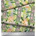 thumbnail image 3 of Soimoi Gray Rayon Fabric Leaf Floral Decor Fabric Printed Yard 58 Inch Wide, 3 of 3