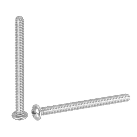 Uxcell Pan Head Machine Screws, 304 Stainless Steel Round Head Screws for Cabinet 10 1/4-20 x 3"
