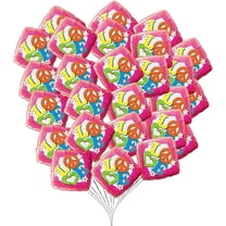 PMU Valentine’s Day Love Peace Sign 18 Inch Mylar-Foil Balloon with 78ft Ribbon (25/pkg) Pkg/1