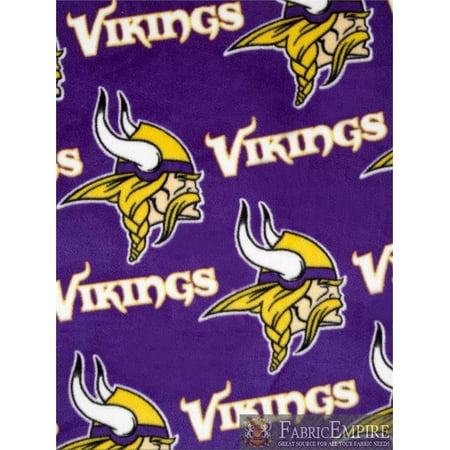 Nfl Team Fabric - NFL Minnesota Vikings All Over Licensed Fleece Fabric NL-NFL-50-OT