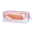 thumbnail image 2 of romoty Holographic Clear Pencil Case, Orange Iridescent Zipper Stationery Pouch Portable Cosmetic Makeup Bag for Desk Office Adults, 2 of 7
