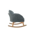 thumbnail image 6 of Outdoor Wicker Rocking Chair, Patio Rattan Rocker with 29.5" Extra Wide Seat, All-Weather Patio Wicker Chair with Wooden Legs and Cushions for Garden Backyard, Grey, 6 of 7
