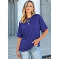 thumbnail image 5 of ANRABESS Oversized T Shirts for Women Short Sleeve Crewneck Basic Tee Loose Casual Summer Top with Pocket Royal Blue Medium, 5 of 8