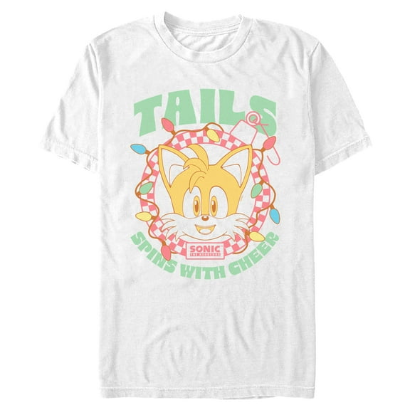 Mens Sonic the Hedgehog Spins with Cheer Ornament T Shirt