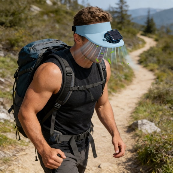 Solar Charging Fan Baseball Cap, Detachable Cooling Fan Hat, Outdoor Sun Hat with Fan for Travel Sports Summer Use