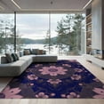 thumbnail image 2 of ODIKA 8'x10' Washable Area Rug Non-Slip Chair-Friendly Mat Japanese Cherry Concentric Border Petal Tufted Chinese Asian for Dining Room, Large Office, Lounge, 2 of 7