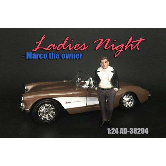 Ladies Night Marco Figure, Dark Gray Black - American Diorama 38294 - 1/24 scale Figurine - Diorama Accessory