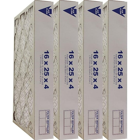 United Filter 16x25x4 MERV 11 Pleated HVAC Furnace Air Filter Made in Canada - Case of 4