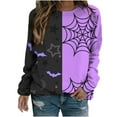 thumbnail image 2 of Pulls Pulls-Overs Décontractés et Confortables Vêtements de Mode d'Automne 2023 Femmes Manches Décontractées Halloween Impression Col Rond Sweat-Shirt Pull-Over Tunique, 2 of 5