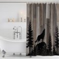 thumbnail image 6 of 54x78 Inch Shower Curtain Decorative Wild Wolf Bathtub Bath Curtains Fabric Waterproof Bathroom Decor, Farmhouse Forest Trees Wood Grain Brown Small Stall Shower Curtain Set with 12 Hooks, 6 of 7