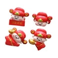 thumbnail image 4 of Dualoai 4Pcs Mini God of Wealth Statues Resin Figurines Creative Decorative Easy Installation Car Dashboard Decorations for Bookshelf, 4 of 8