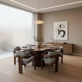 thumbnail image 2 of Comedor circular moderno para 6 personas de madera color gris claro, 2 of 8