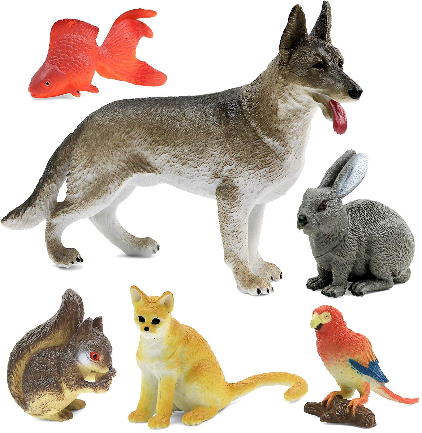 Click N’ Play Realistically Designed Home Pet Animal 6 Piece Playset