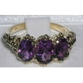 thumbnail image 4 of LBG 18k Yellow Gold Natural Amethyst Womens Band Ring - Size 5, 4 of 4