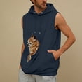 thumbnail image 2 of Men's Sleeveless Hoodie with Pet Pouch Pocket, Kangaroo Carrier, Drawstring Hood, Casual Pullover Sweatshirt Vest for Small Dog/Cat Outdoors, 2 of 5