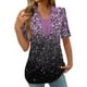 thumbnail image 1 of Tops Cortos para las Mujeres Blusas Impresas Manga Corta Turndown Collar Camiseta, Tops de Blusa para las Mujeres Casual, 1 of 5