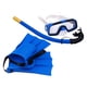thumbnail image 5 of GOOHOCHY Gafas de buceo para niños, juego de esnórquel, esnórquel al aire libre, tubo de respiración, aletas de silicona para nadar, máscara de buceo (azul), 5 of 8