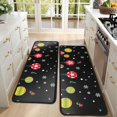thumbnail image 4 of Kitchen Rugs Sets Of 2,Black Christmas Ornament Pattern Anti Fatigue Kitchen Mat Rugs Non Slip Washable,Decorative Kitchen Floor Mats for Kitchen,Sink,Laundry,17"x47"+17"x47", 4 of 5