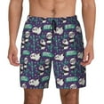 thumbnail image 2 of Picia Bamboo Panda pattern Mens Swim Trunks with Compression Liner Stretch Beach Shorts Quick Dry with Zipper Pockets No-Chafing Board Shorts-XX-Large, 2 of 9