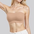 thumbnail image 6 of ZJXFGS Half Bras for Women Strapless Minimizer Bras Women's Strapless Push up Bras Without Shoulders And No Ring Wrapping Bandeau Bras for Women Plus Size Beige L, 6 of 9