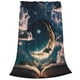 thumbnail image 2 of Balery Artistic Starry Sky Moon Book Manta de Felpa Suave y Acogedora – Cobija de Franela Aterciopelada para Cama, Lavable y Cálida para Sofá, Mascotas, Transpirable-50"x40", 2 of 7