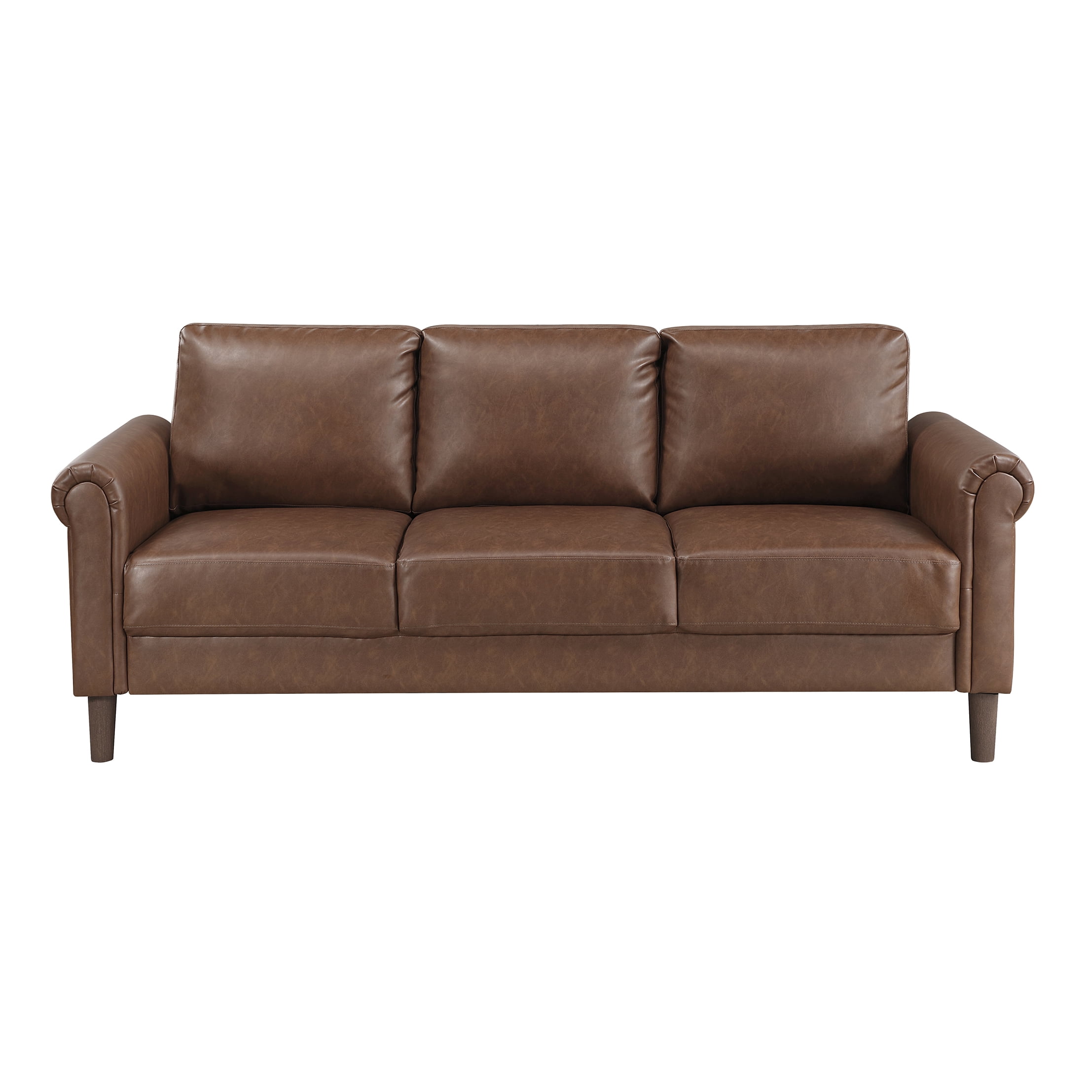 OakvillePark Marlinth Faux Leather Sofa, Chocolate