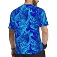 thumbnail image 3 of T Shirt For Men Blue Neon Paint Gym Summer Abstract Liquid Funny T-Shirts Popular Tshirt For Men Des, 3 of 7