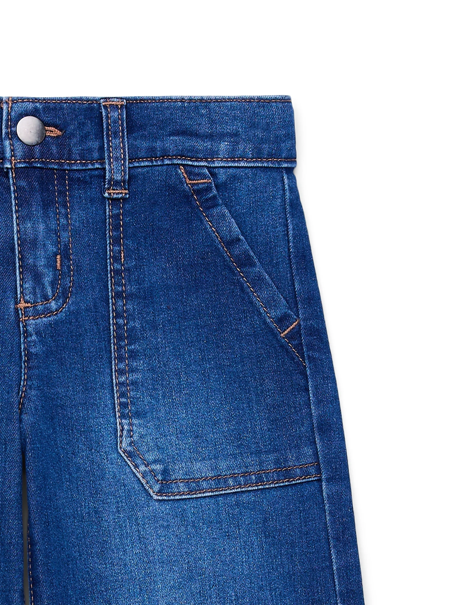 Wonder Nation Girls Wide Leg Cargo Jeans, Sizes 4-18 & Plus