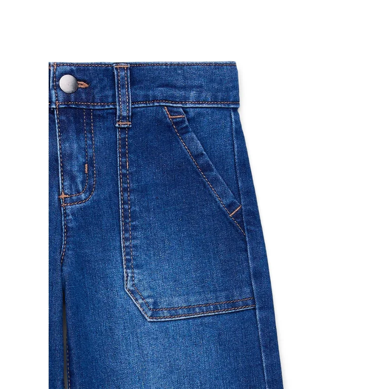 【WONDER WONDER】Keple Bijo Cargo Pocket Wide Denim Pants Wonder Nation Girls Wide Leg Cargo Jeans - Walmart Finds