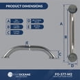 thumbnail image 7 of Five Oceans Boat Grab Handle, 2 Pack 9 Inch Stainless Steel Marine Handrail for Pontoon, Fishing Boats, Bass Boats, Sport Boats, Sportyachts, Sailboats FO577-M2, 7 of 7