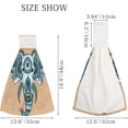 thumbnail image 2 of 2 Pcs Hanging Towels, Dish Towels Indian Decorative Elephant Absorbent Hand Towels with Hanging Loop Washcloth for Bathroom Kitchen, 2 of 6