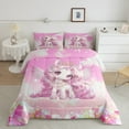 thumbnail image 2 of jejeloiu Pink Cute Unicorn Bedding Comforter Set,Magic Cartoon Animal Twin Comforter Sets,Kawaii Unicorn Bedding Set For Girl Kids,Ultra Soft Home Decor Reversible,2pcs, 2 of 8