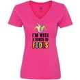 thumbnail image 3 of Inktastic Im with a Bunch of Fools with Jester Hat April Fools Day Women's V-Neck T-Shirt, 3 of 5